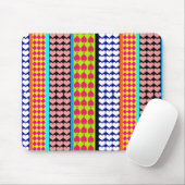 Stripes Hearts Diamonds Boho Gemengd ontwerp Muismat (Met muis)