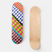Stripes Hearts Diamonds Boho Gemengd ontwerp Persoonlijk Skateboard (Voorkant)