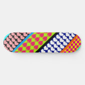 Stripes Hearts Diamonds Boho Gemengd ontwerp Persoonlijk Skateboard (Horizontaal)