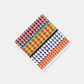 Stripes Hearts Diamonds Boho Gemengd ontwerp Servet (Hoek)