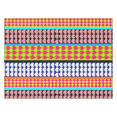 Stripes Hearts Diamonds Boho Gemengd ontwerp Tafelkleed (Voorkant (Horizontaal))