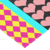 Stripes Hearts Diamonds Boho Gemengd ontwerp Tafelkleed (Gekanteld)