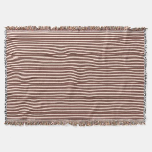 Stripes in natuurlijke kleuren, bruin en bleek roz deken (Voorkant)