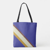 Stripes in natuurlijke kleuren op kobaltblauw tote bag (Achterkant)