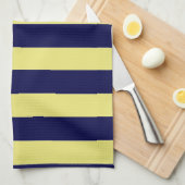Stripes in Navy Blue and Yellow Theedoek (Quarter Fold)