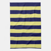 Stripes in Navy Blue and Yellow Theedoek (Verticaal)