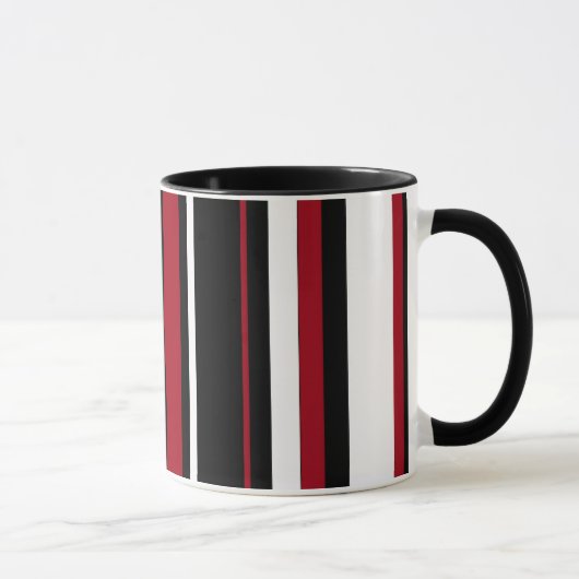 Stripes in rood zwart en wit mok (Rechts)