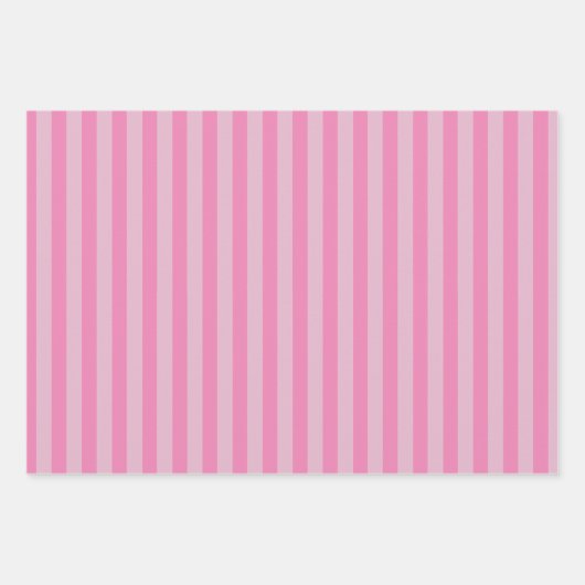 Stripes in roze set van 3  inpakpapier vel (Voorkant 2)