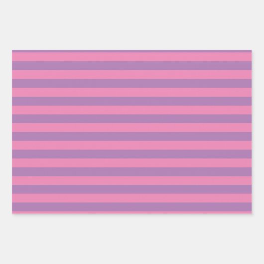 Stripes in roze set van 3  inpakpapier vel (Voorkant)