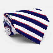 Stripes in wit, rood en marineblauw stropdas (Opgerold)