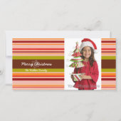 Stripes kerstvakantie fotokaart feestdagenkaart (Voorkant)