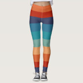 Stripes  kleuren oude stijl kleurrijke geometrisch leggings (Voorkant)