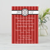 Stripes Law School Graduation Invitations (Maroon) Kaart (Staand voorkant)