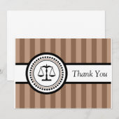 Stripes Legal Scales Hartelijk dank (bruin) Bedankkaart (Voorkant / Achterkant)