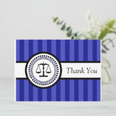 Stripes Legal Scales Hartelijk dank (Navy Blue) Bedankkaart (Staand voorkant)