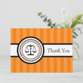 Stripes Legal Scales Hartelijk dank (Oranje) Bedankkaart (Staand voorkant)