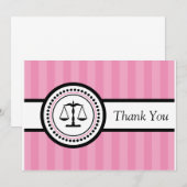 Stripes Legal Scales Hartelijk dank (roze) Bedankkaart (Voorkant / Achterkant)
