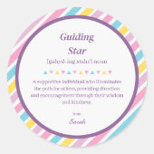 Stripes Leraar Mentor Waardering Dank u Ronde Sticker (Voorkant)