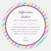 Stripes Leraar Mentor Waardering Dank u Ronde Sticker (Voorkant)