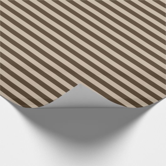 Stripes - Licht bruin en donkerbruin Cadeaupapier (Hoek)