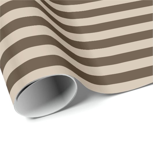 Stripes - Licht bruin en donkerbruin Cadeaupapier (Rol Hoek)