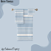 Stripes Light Blue & White Bath Towel Set Bad Handdoek