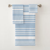 Stripes Light Blue & White Bath Towel Set Bad Handdoek (Insitu)