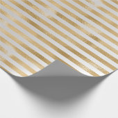 Stripes Lines Gray Silver Sepia Gold Honey Metal Cadeaupapier (Hoek)