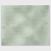 Stripes Lines Mint Green Pastel Silver Vip Cadeaupapier (Vlak)