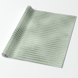 Stripes Lines Mint Green Pastel Silver Vip Cadeaupapier