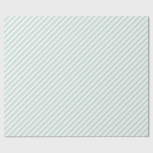 Stripes Lines Mint Green Pastel White Delicate Cadeaupapier (Vlak)