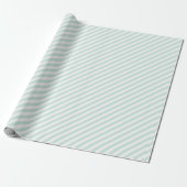 Stripes Lines Mint Green Pastel White Delicate Cadeaupapier (Uitgerold)