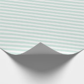 Stripes Lines Mint Green Pastel White Delicate Cadeaupapier (Hoek)