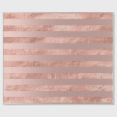 Stripes Lines Roos Gold Blush Minimal Metal Linen Cadeaupapier (Vlak)