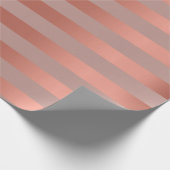 Stripes Lines Roos Gold Blush Minimal Metallic Lux Cadeaupapier (Hoek)