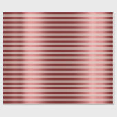 Stripes Lines Roos Goud Bourgogne Maroon Metal Cadeaupapier (Vlak)