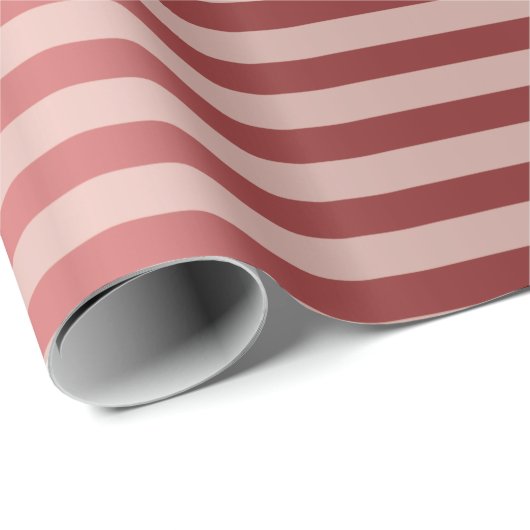 Stripes Lines Roos Goud Bourgogne Maroon Metal Cadeaupapier (Rol Hoek)