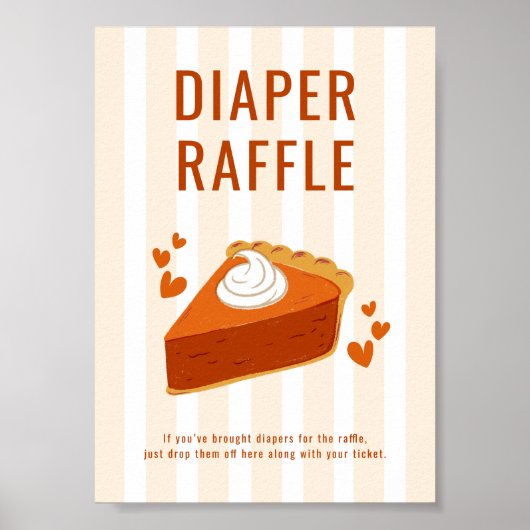 Stripes Little Cutie Pie Luier Raffle Tafel Teken Poster (Voorkant)