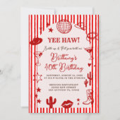 Stripes Martini Disco Ball Any Age Birthday Kaart (Voorkant)