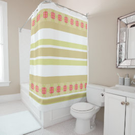 Stripes met een afdichtingsmoes in Roos Douchegordijn