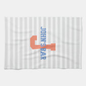 Stripes met monogram-handdoek theedoek (Horizontaal)