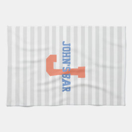 Stripes met monogram-handdoek theedoek