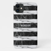 Stripes met zwart en grijs gemarmerd Case-Mate iPhone case (Achterkant)