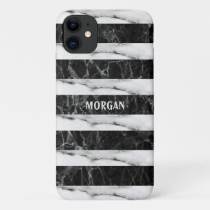 Stripes met zwart en grijs gemarmerd Case-Mate iPhone case