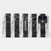 Stripes met zwart en grijs gemarmerd Case-Mate iPhone case (Achterkant (horizontaal))