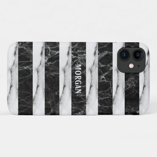 Stripes met zwart en grijs gemarmerd Case-Mate iPhone case (Achterkant (horizontaal))