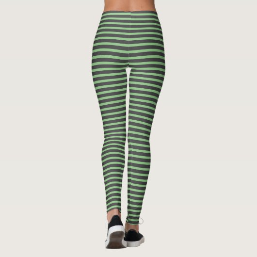 Stripes Mint Green Grey Leggings (Achterkant)