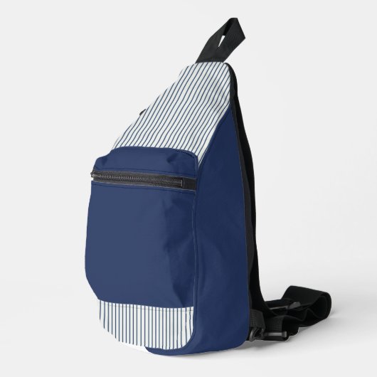 Stripes Modern Indigo Minimalist Elegance Sling Bag (Rechterhoek)
