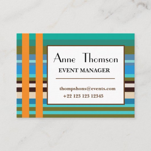 Stripes Modern Professional Business Card Visitekaartje (Voorkant)