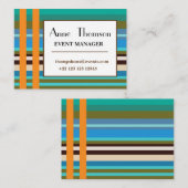 Stripes Modern Professional Business Card Visitekaartje (Voorkant / Achterkant)